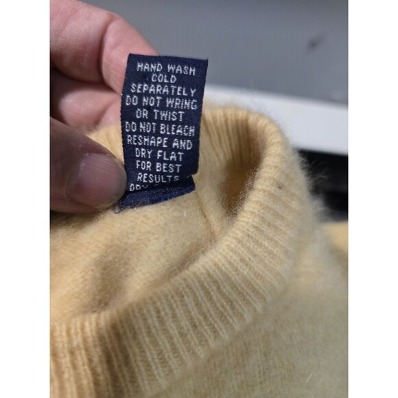 Grant Thomas Womens Two-Ply 100% Cashmere Sweater Beige Long Sleeve Pullover Siz - Picture 7 of 8